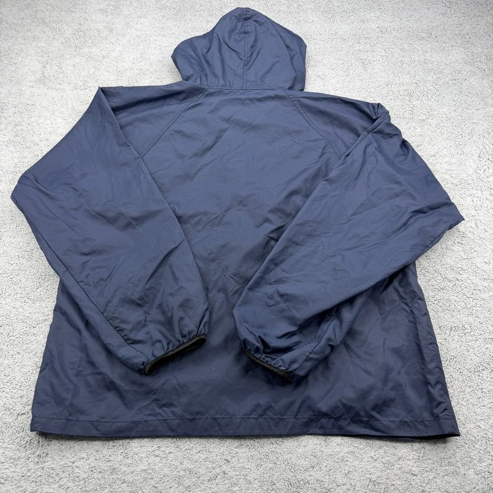 Helly Hansen Rain Jacket Mens Large Blue Hooded Zip Pocket Windbreaker 90s VTG